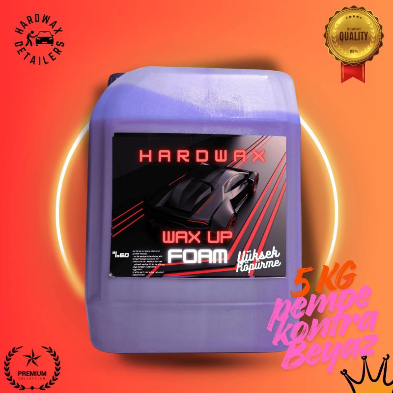 Wax Up Foam Cilalı Oto Yıkama Şampuanı %60 Fırçasız 5 kg YENİ NESİL PEMBE KONTRA