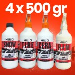 Hardwax Hwd Series 4 x 500 gr Fırsat Seti Snow Foam+Cera Shine+Tire Shine+Rim Cleaner