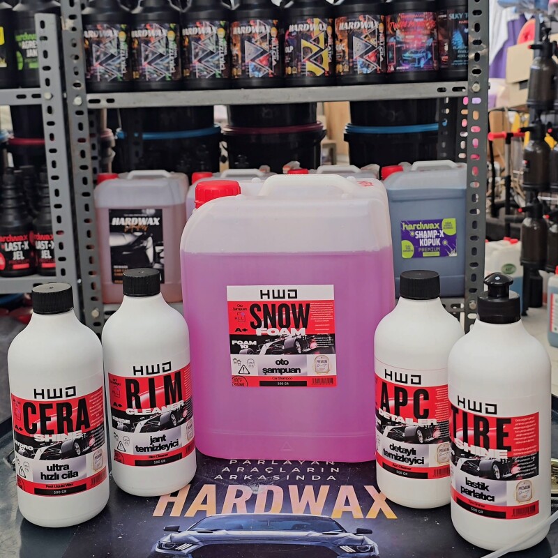 Hardwax 5 kg Snow Foam + 500 gr Apc + 500 gr Cera + 500 gr Tire jel + 500 gr Rim ÖZEL SET